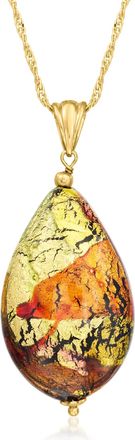Ross-Simons Italian Multicolored Murano Glass Pendant Necklace in 18kt Gold Over Sterling