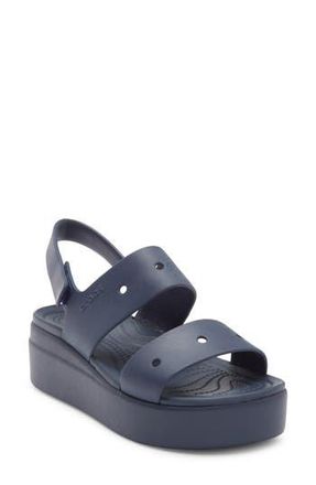 Crocs Brooklyn 4U Water Resistant Wedge Slingback Sandal in Navy at Nordstrom Rack, Size 10