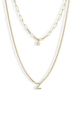 Meshmerise Diamond Initial Charm Necklace in Yellow-Z at Nordstrom Rack