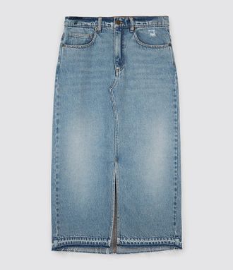 Jeanne Vouland Jupe Calla Mid Denim Bleached Bleu