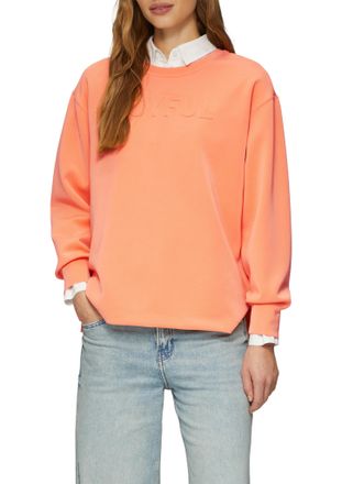 s.Oliver Sweatshirt S.OLIVER, Damen, Gr. 38, orange (apricot), Sweatware, Obermaterial: 47% Modal, 41% Polyester, 12% Elasthan, unifarben, regular fit taillenb