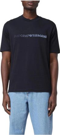 Emporio Armani Heren, Tops, Blauw, Maat: XL Katoen