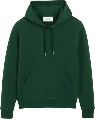 Ami Deep Green Pullover Hoodie with Adjustable Drawstring