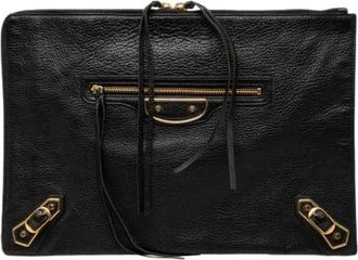Balenciaga Pre-owned Vintage Clutch - Dames - Vintage Clutch - Zwart - ONE Size - Leer - Vintage