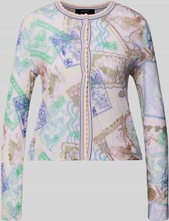 Marc Cain Strickjacke im Allover-Look mit Rundhalsausschnitt in Rose, Gr&ouml;&szlig;e 34