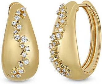 Bony Levy 18K Gold Mika Diamond Hoop Earrings, 20mm in 18K Yellow Gold at Nordstrom