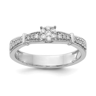 Diamond2Deal 14k White Gold Lab Grown Diamond Wedding Band Ring 1/5Ct Clarity- VS Color- G-H