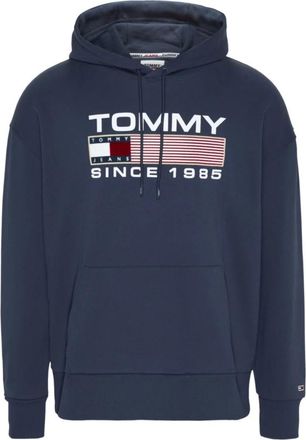 Tommy Jeans Blauwe Biologisch Katoenen Hoodie met Logo - Heren - Hoodies - Blauw - L - Katoen - Hoodies & sweatvesten