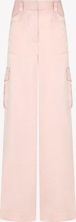 Serena Bute Satin Cargo Trouser - Pale Pink
