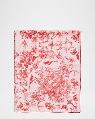 Alexander McQueen Sailor Tattoo Silk Scarf