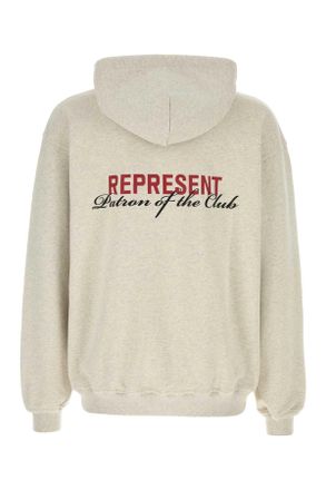 Represent Mens Melange Light Grey Cotton Sweatshirt Creammarl Felpe