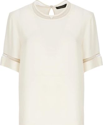 Fabiana Filippi Silk Blend T-Shirt - Dames - T-shirts - Wit - S - Tops