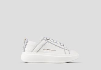 Alexander Smith Wembley Woman Deconstructed in white leather and azure details