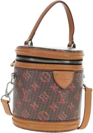 Louis Vuitton Vintage, unisex, Bruin, ONE Size, Leer, Pre-owned Monogram Canvas Bucket Bag