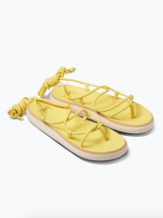 beek Womens Chirp Leather Ankle-Tie Sandals In Citrus