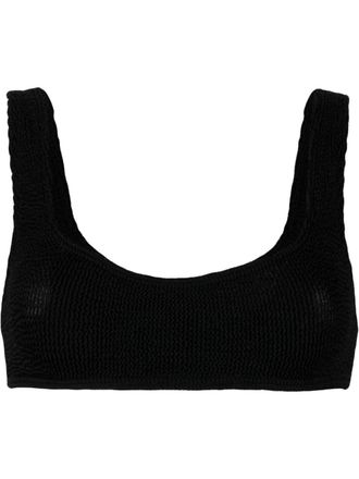Bond-Eye Scout crinkled bikini top - women - Recycled Polyamide/Polyamide/Spandex/Elastane - One Size - Black
