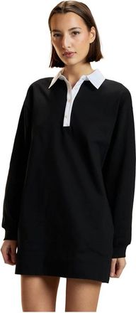 Cynthia Rowley Ardie Rugby Jurk - Dames - Korte kleedjes - Zwart - L - Katoen - Kleedjes