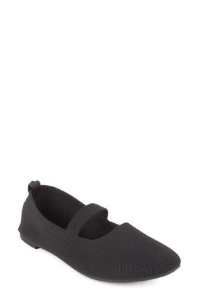 Elie Tahari Ambrosia Knit Mary Jane Flat in Black at Nordstrom, Size 5.5