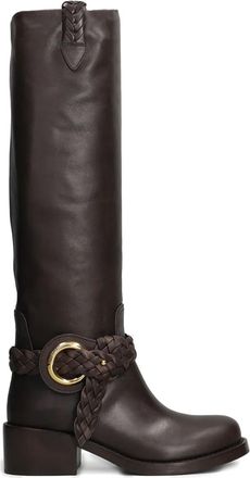 Zimmermann Helix braided buckle boots - women - Calf Leather/Calf Leather/Rubber - 37 - Brown