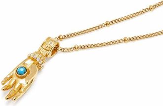 Nialaya Guardian Hand Pendant Necklace in Gold /Turquoise at Nordstrom