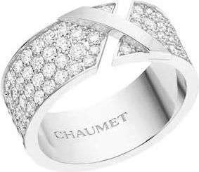 Chaumet 18k White Gold Liens Evidence Diamond Ring, Size 50