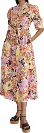 Banjanan Daffodil Dress In Bouquet Antique