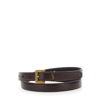 Saint Laurent Dames, Accessoires, Bruin, Maat: 80 CM Leer