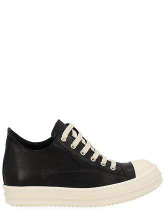 Rick Owens Low Sneaks Leather Monochrome Sneakers