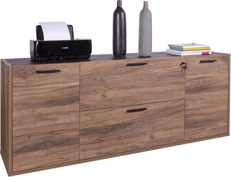 Decorspace Contromobile Con Ante E Cassetti da Vinci In Legno Da Ufficio Arredamento Per Interno H 73 Cm