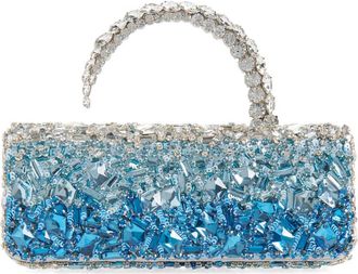 L'Alingi Malika Embellished Satin Clutch in Blue at Nordstrom