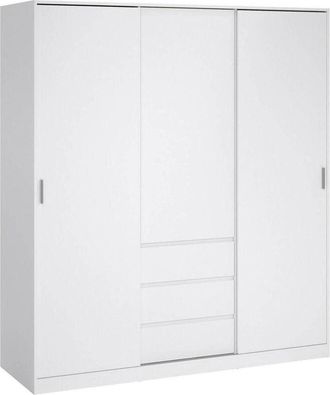 Dmora Armario 3 puertas Delphine, Muebles de dormitorio, Vestidor, Armario de ropa, 177x60 h200 cm, Blanco brillante - Dmora