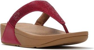 FitFlop Lulu Crystal Embelli Toe-Post in Burnt Berry at Nordstrom, Size 10