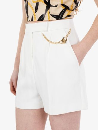 Elisabetta Franchi Shorts in gabardina avorio