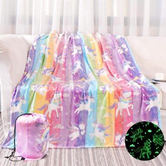 OEM Manta Luminosa De Unicornio Para Ni&ntilde;as De Tres A Diez A&ntilde;os, 125 X 150 Cm, Regalo De Cumplea&ntilde;os - Crezuo