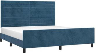 vidaXL Vidaxl - Estructura Cama Con Cabecero Terciopelo Azul Oscuro 180x200 Cm