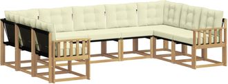 vidaXL Conjunto De Sof&aacute;s De Exterior 9 Uds. Blanco Y Crema Vidaxl