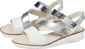 David Tate Blues Womens Sandals Silver : 6 W (D), Leather/Rubber