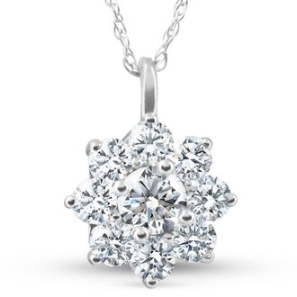 Pompeii3 5/8Ct Diamond Halo Pendant White Gold 14k 18 Necklace