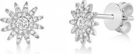 Allurez Diamond Starburst Stud Earrings 14k White Gold (0.24ct)
