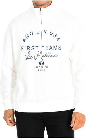 La Martina Zip-Up Sweatshirt - Heren - Sweatshirts - Wit - S - Katoen - Hoodies & sweatvesten
