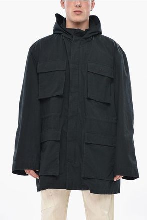 Balenciaga Cotton Utility Jacket With Tone-On-Tone Ripstop Check size 48