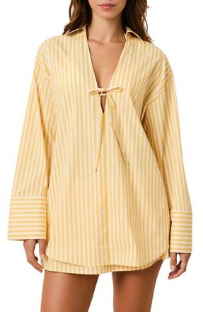 Solid & Striped The Livia Stripe Tunic Dress in Lemon Drop X Brule at Nordstrom, Size X-Small