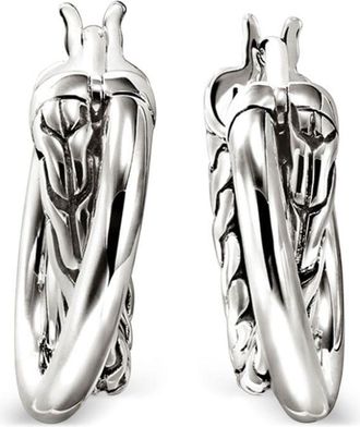 John Hardy JH Essential Crossover hoop earrings - women - Sterling Silver - One Size