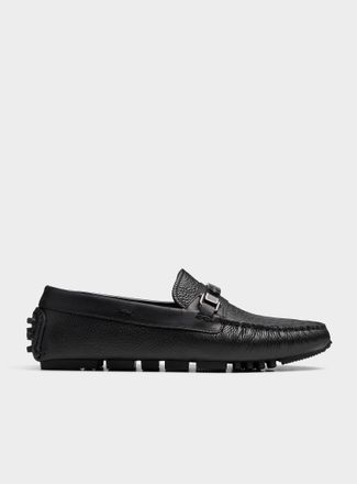 Emporio Armani Mens Driver grained leather moccasin loafers
