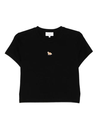 Maison Kitsuné embroidered-logo t-shirt - women - Cotton - S - Black