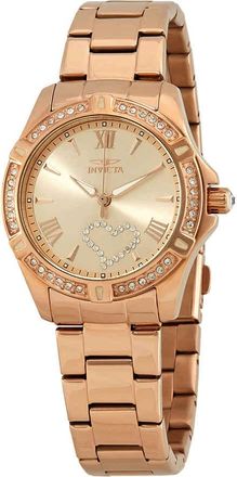 Invicta Angel Crystal Rose Gold Dial Ladies Watch 21417