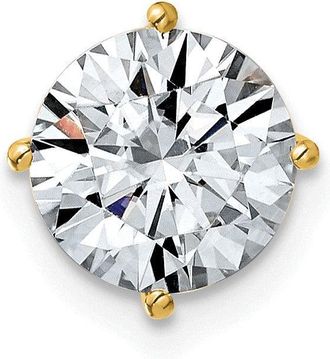 Diamond2Deal 14k Yellow Gold 2ct. 8.0mm Round Moissanite Solitaire Chain Slide Pendant