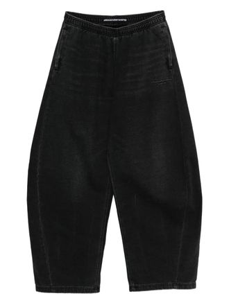 Alexander Wang Pantaloni a gamba ampia con vita elasticizzata - Nero
