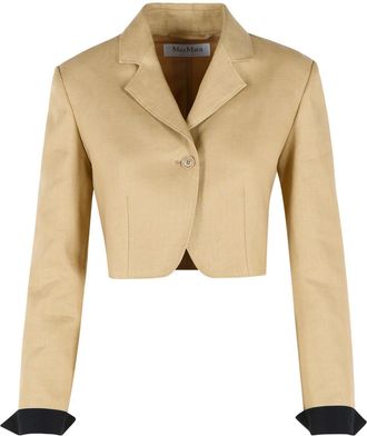 Max Mara Diagonale, kurze Jacke Buono aus Kamelleinen