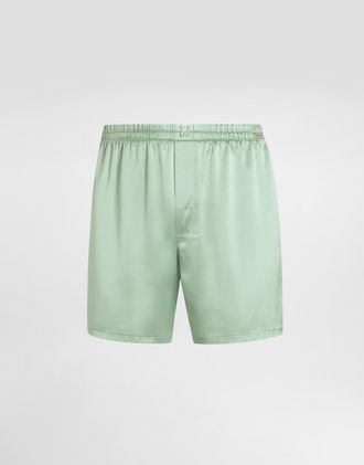 Dolce & Gabbana Silk Satin Boxer Shorts - Man Underwear And Loungewear Green 3